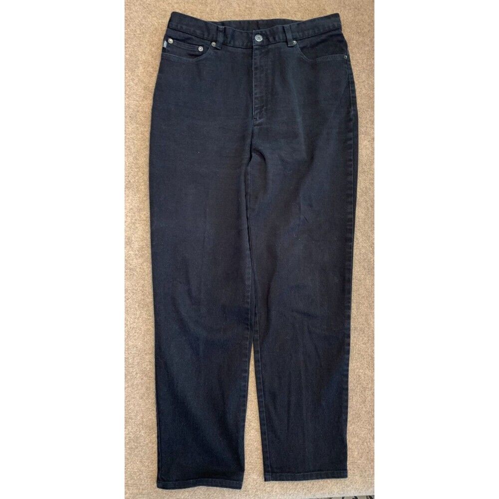 Ralph Lauren High Rise Jeans Womens 12 Tapered Fit Mom Black Y2K Relaxed Denim